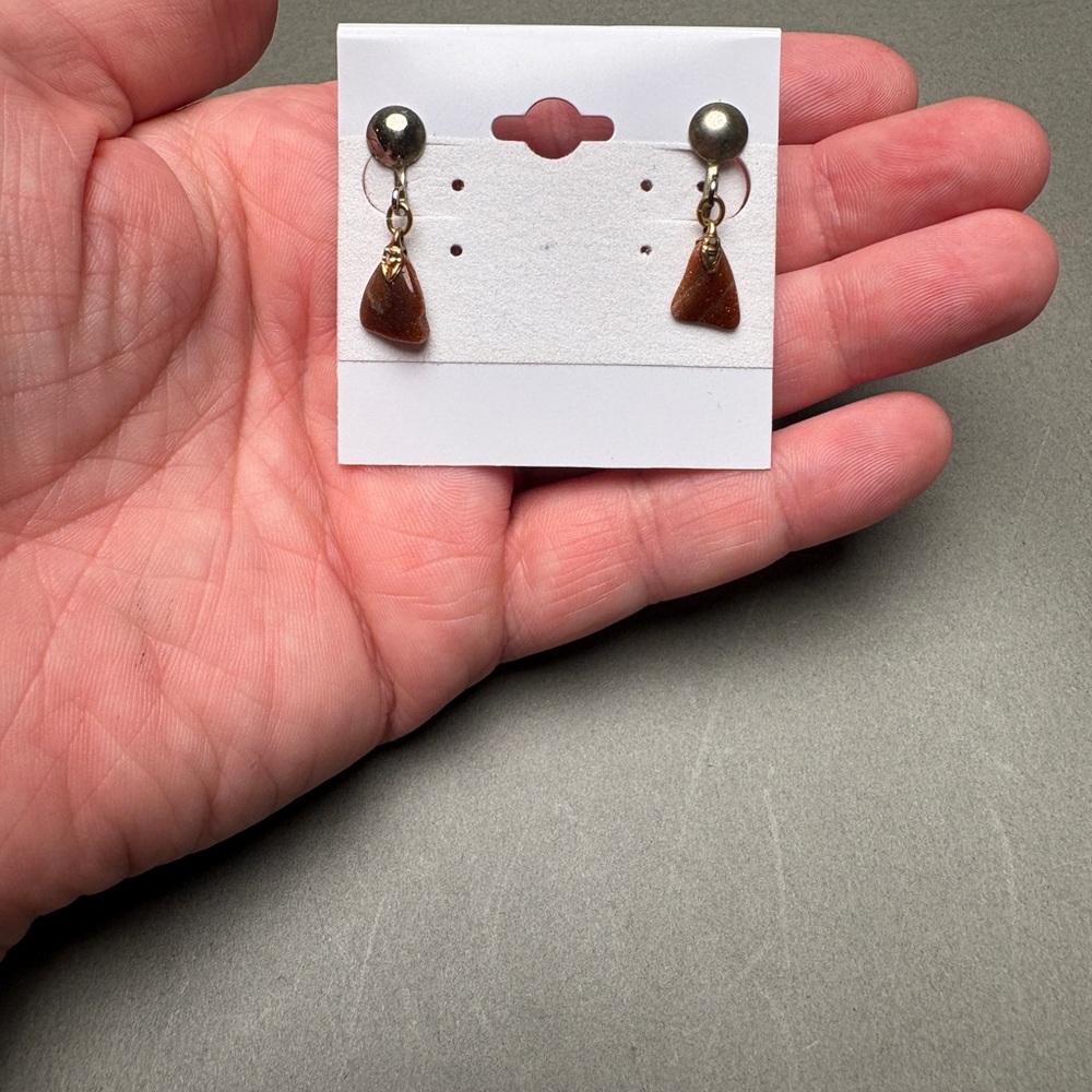 Goldtone Brown Drop Earrings - Women Jewelry